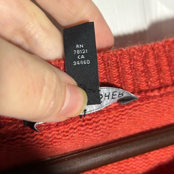 Eileen Fisher Womens Cashmere Wool Sweater Size XL Red Orange Crewneck Soft - Picture 7 of 11